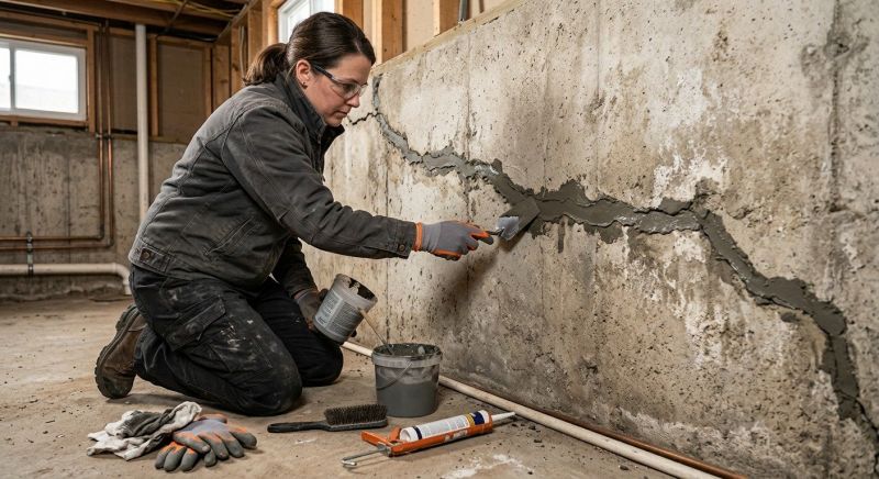 Cracked Basement Floor Repair in Athens, TN
