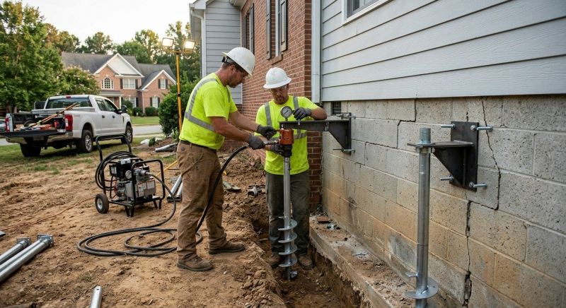 Helical Piers Installation in Athens, TN